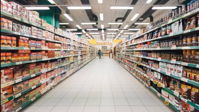 花瓣素材_模糊的超市货架_173529085